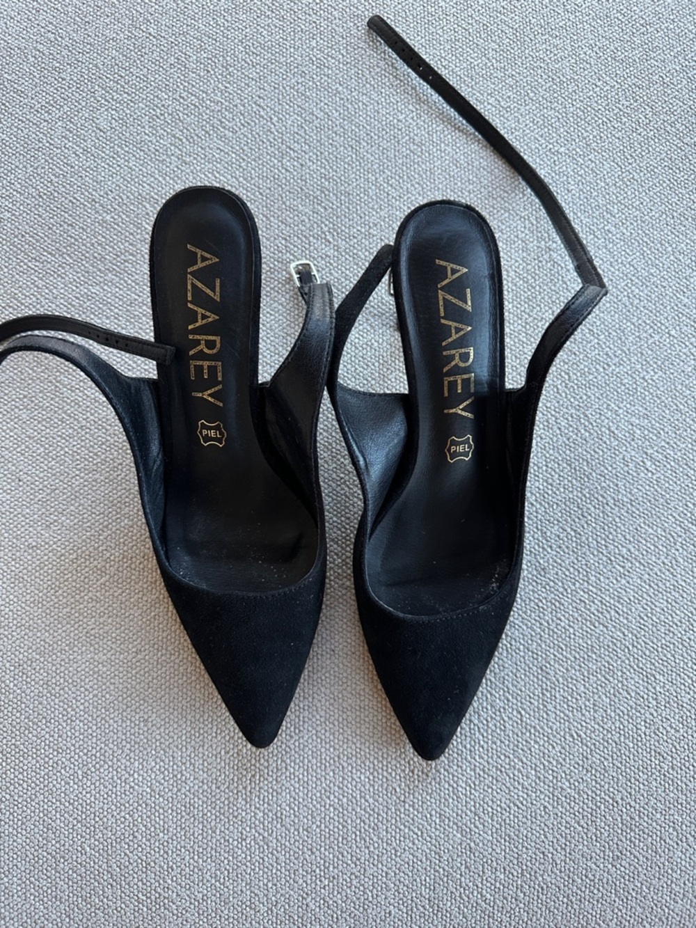 Black Pointed Slingback Heels